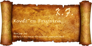 Kovács Fruzsina névjegykártya