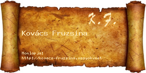 Kovács Fruzsina névjegykártya